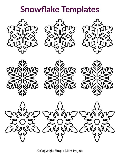 Free Printable Small Snowflake Templates – Simple Mom Project