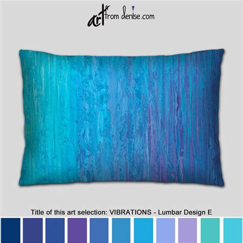 Blue Lumbar Pillow Purple Aqua & Cobalt Decorative Pillow for | Etsy