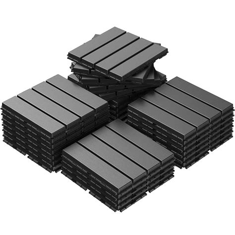 Goovilla Plastic Interlocking Deck Tiles, 27 Pack Patio Deck Tiles, 12"x12" Waterproof Outdoor ...