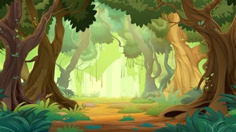 Forest Cartoon Background, Forest, Tree, Grass Background Image And Wallpaper for Free Download