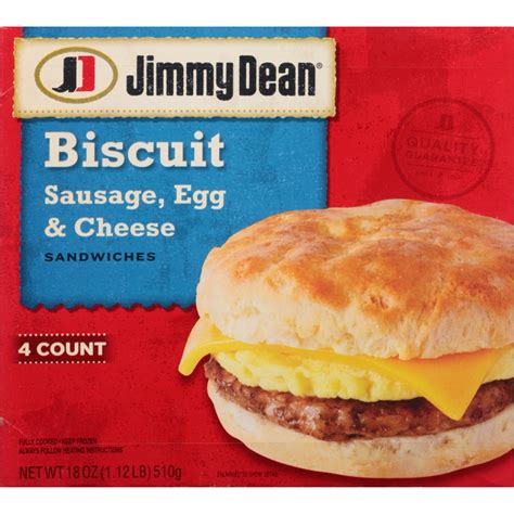 Jimmy Dean® Sausage, Egg & Cheese Biscuit Sandwiches, 4 Count (Frozen) - Walmart.com - Walmart.com