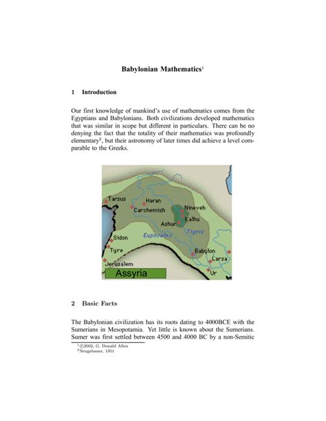 Babylonian Mathematics