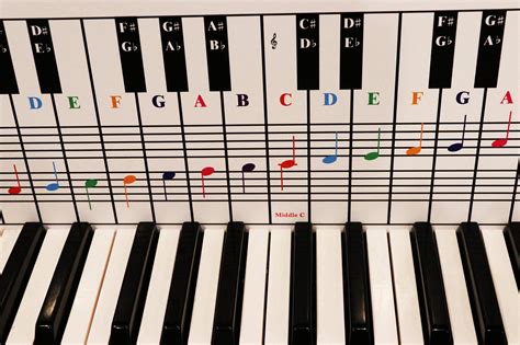 Piano And Keyboard Note Chart, Use Behind The Keys, Ideal Visual Tool For Beginners Learning ...