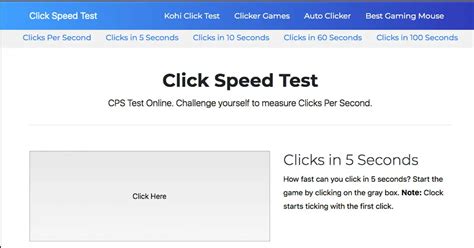 Click speed test - CPS Test Online