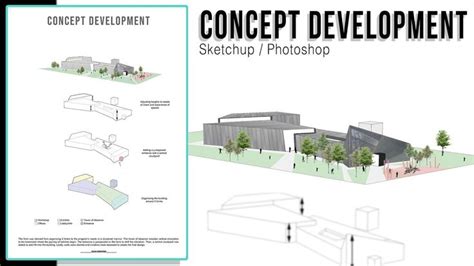 Concept Diagram Architecture in Sketchup /Photoshop - YouTube | Architecture concept diagram ...