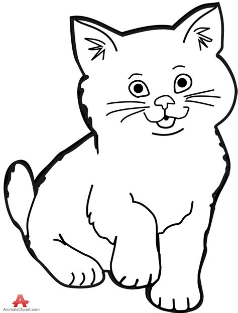 Cat clipart black and white - Clipartix