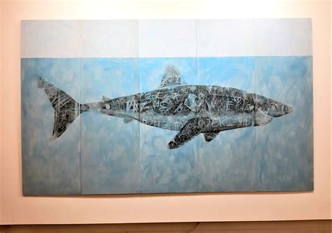 The Great White Shark, 2019. Graphite and acrylic on plywood. 180 x 300 x 4 cm. Unframed | Tom ...