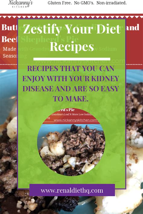 Delicious and easy to make recipes that you can enjoy with your kidney disease. Each recipe is ...