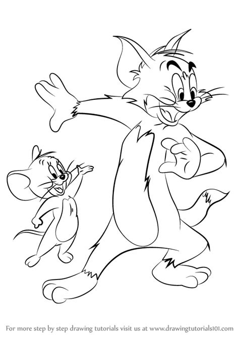 Learn How to Draw Tom and Jerry (Tom and Jerry) Step by Step : Drawing Tutorials