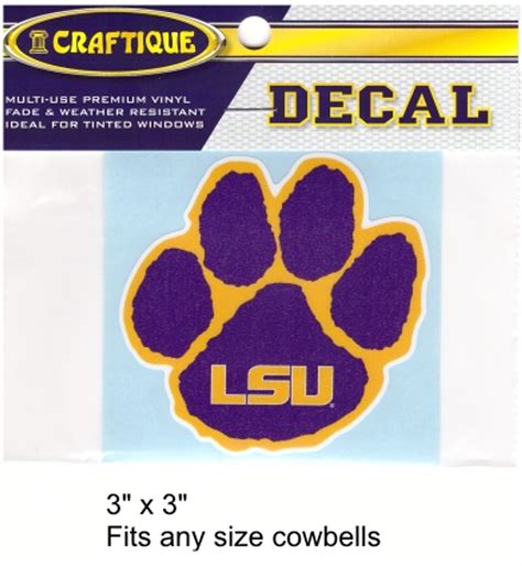 LSU Tigers cowbell decal