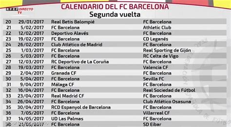 Full Barcelona La Liga fixtures schedule 2016-2017 - Soccernet NG