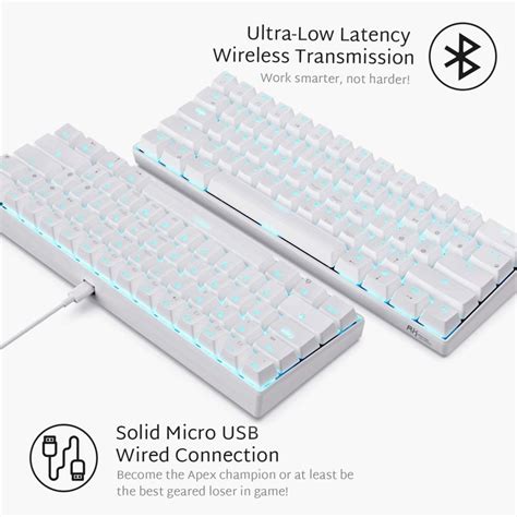 RK ROYAL KLUDGE RK61 Wireless 60% Mechanical Gaming Keyboard White - Brown Switches Pakistan