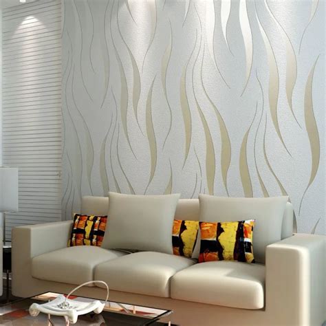 10M Roll Modern wallpaper Style Beige/White Beige White Strips Striped Wallpaper Livingroom ...