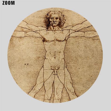 Printable Vitruvian Man drawing manuscript by Leonardo Da Vinci