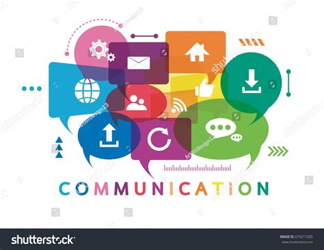 Vector illustration of a communication concept. The word communication with col… | Communication ...