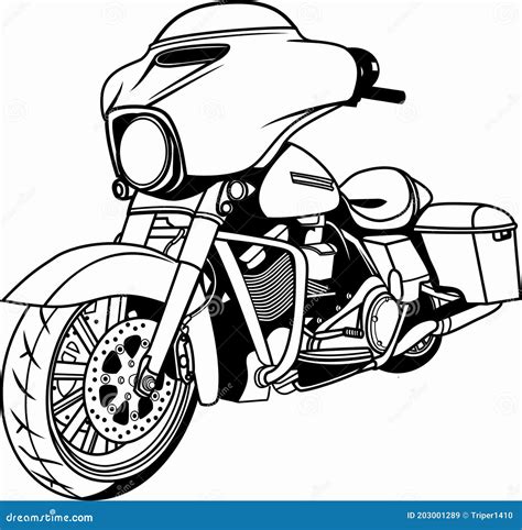 Harley Davidson Motorcycle Black White Vector Stock Vector - Illustration of drive, vehicle ...