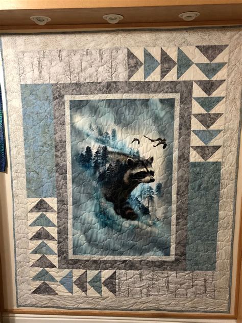 Call of the wild. Made for a friend. | Panel quilt patterns, Fabric panel quilts, Wildlife quilts