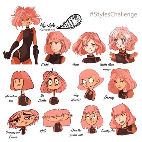 Style Challenge done | Art style challenge, Different drawing styles, Cartoon styles