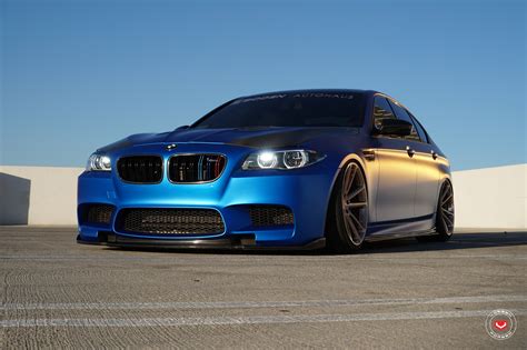 Slammed BMW M5 F10 On Custom Painted Vossens — CARiD.com Gallery