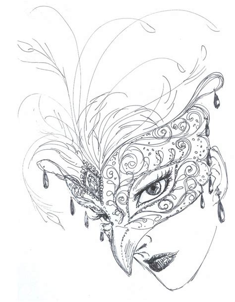 Phantom Of The Opera Mask Drawing at GetDrawings | Free download