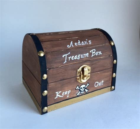 Personalized Pirate Treasure Chest Toy Box Wooden by SamIamArt