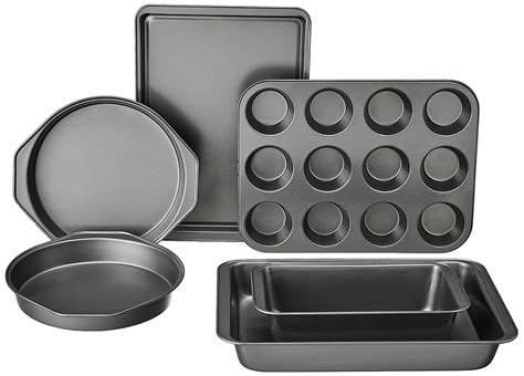 Buy Amazon Basics 6 Piece Nonstick, Carbon Steel Oven Bakeware Baking Set, 40.5 cm x 28.5 cm x ...