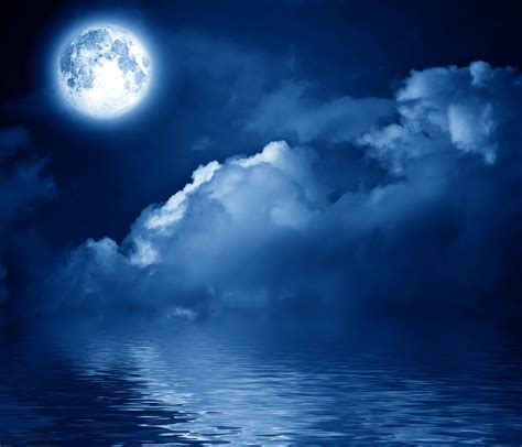 sky, Water, Night, Moon, Clouds, Nature Wallpapers HD / Desktop and Mobile Backgrounds