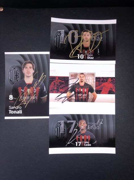 Set of Photographs Signed by AC Milan Players - CharityStars