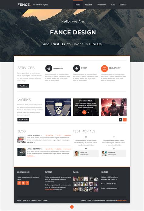 FENCE PSD TEMPLATE by vBabic.deviantart.com | Web design, Wix website design, Website layout