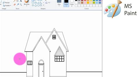 Simple Home Drawing in MS Paint || MS Paint Drawing Tutorial || Computer Painting || Painting ...