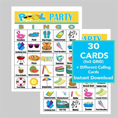 Pool Party Pool Party Games Instant Digital Download - Etsy