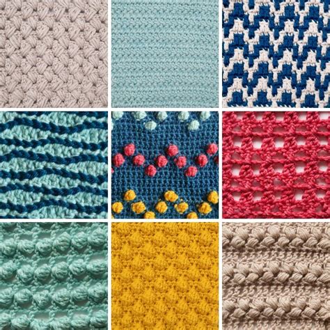 Crochet Stitch Patterns - 16 Unique Stitch Tutorials