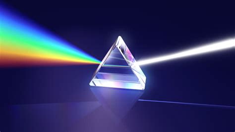 Prism Separating Light Spectrum (HD). A Crystal Prism Bends And Separates White Light Into The ...