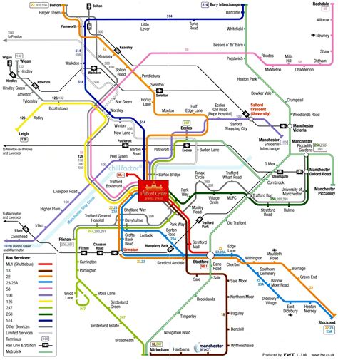 Greater Manchester local train & metrolink network maps