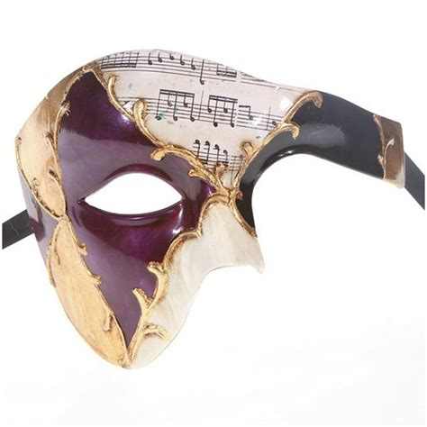 Men Phantom Of The Opera Half Face Masquerade Mask Purple and Gold Musical - Walmart.com ...