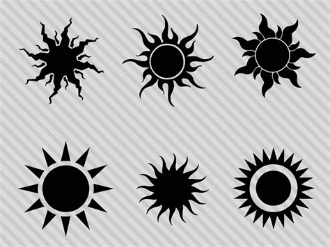 Sun vector Sun cricut Eps Png Dxf Sun cut file Monogram Frames SVG Sun svg Sun silhouette Sun ...