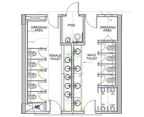 Public Toilet Plan With Sanitary Layout Plan - Cadbull