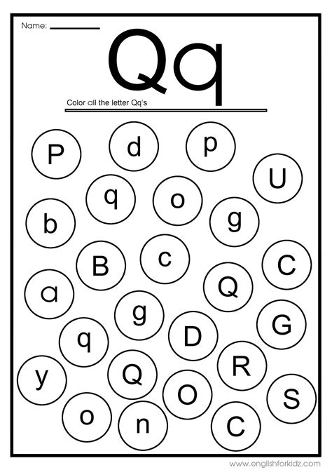 Letter Q Worksheets, Flash Cards, Coloring Pages