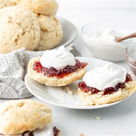 Scones with Jam and Cream (Dairy Free) - Eight Forest Lane