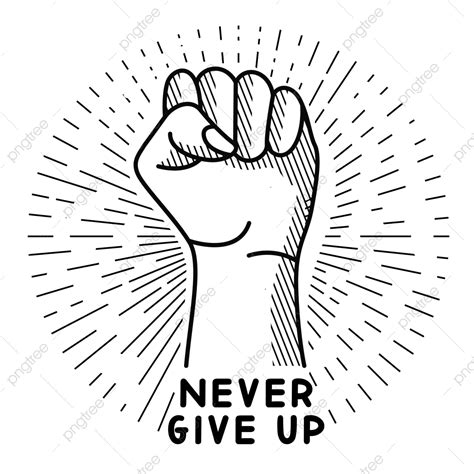 Give Up Vector Hd PNG Images, Never Give Up Vector, Hand, Never, Giveup PNG Image For Free Download