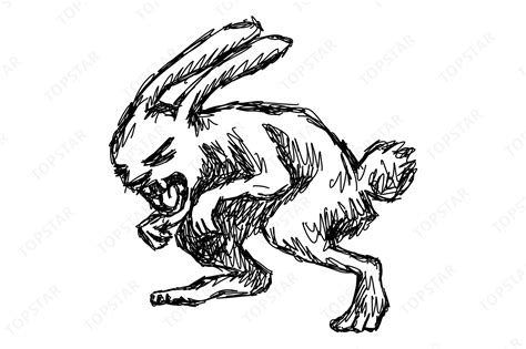 Scary Halloween Animals - Creepy Rabbit Graphic by Topstar · Creative Fabrica