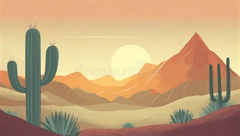 Cartoon desert landscape stock illustration. Illustration of background - 295319421