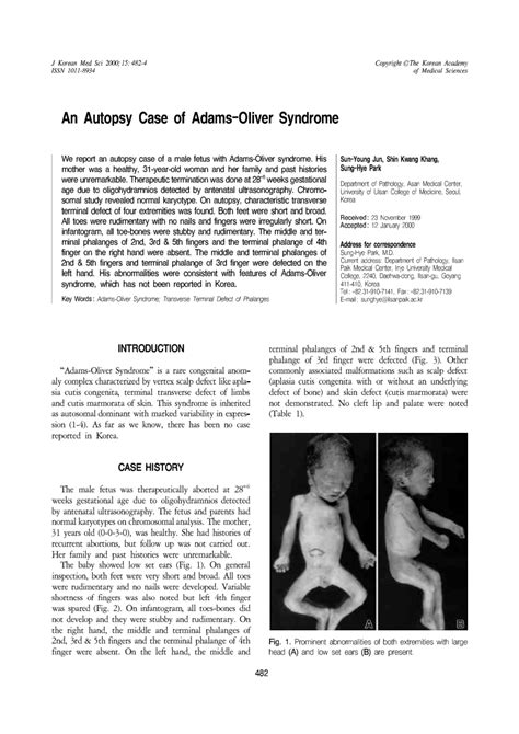 (PDF) An autopsy case of Adams-Oliver syndrome