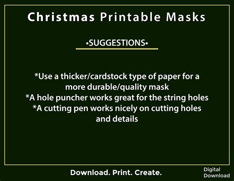 Christmas Printables 6 Coloring Face Masks Cut Out Santa, Rudolph, Grinch, Elf, Snowman and Owl ...