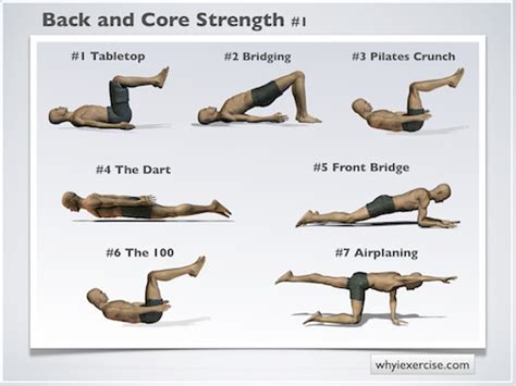 Strengthening exercises, illustrated with unique lifelike figures.