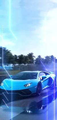 Dynamic Blue Sports Car Live Wallpaper - Lamborghini Aventador - free download