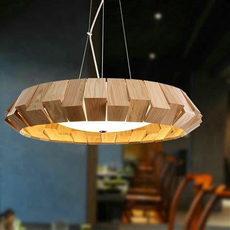 LED wood pendant lamp home indoor lighting fixture living room bedroom dinning room light free ...