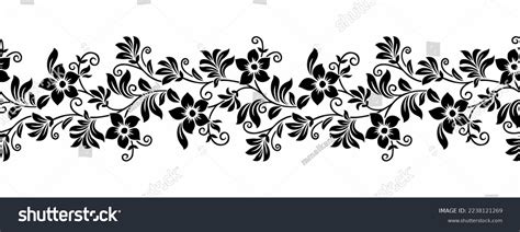 Vector Textile Floral Border Design Stock Vector (Royalty Free) 2238121269 | Shutterstock