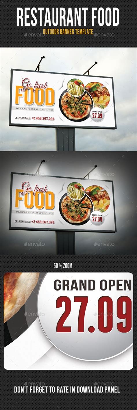 Restaurant Food Outdoor Banner Template