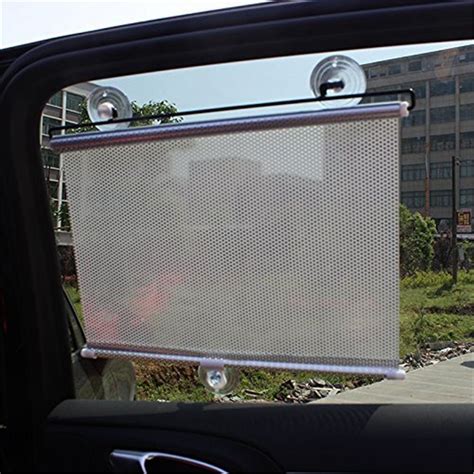 Silver Auto Retractable Car Curtain Front/Side Window Shade Windshield Sun Shade Shield Visor ...